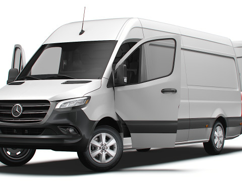 Mercedes Benz eSprinter L3H2 RWD HQ Interior 2024 3D Model