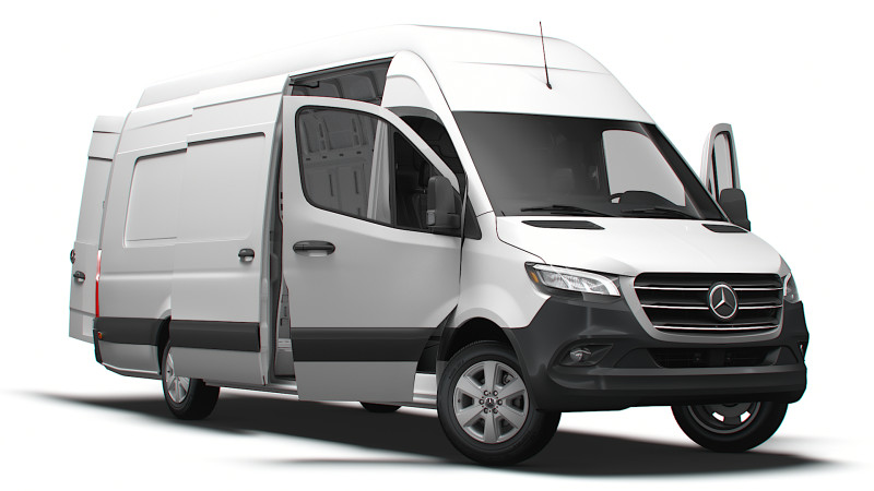 Mercedes Benz eSprinter L4H3 RWD HQ Interior 2024 3D Model .c4d .max .obj .3ds .fbx .stl .blend 