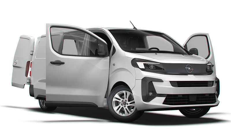 Opel Vivaro Electric Van L3 HQ Interior 2024 3D Model .c4d .max .obj .3ds .fbx .stl .blend 