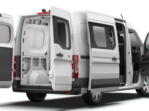 Renault Master L2H2 CrewCab Van HQ Interior 2024 3Dモデル