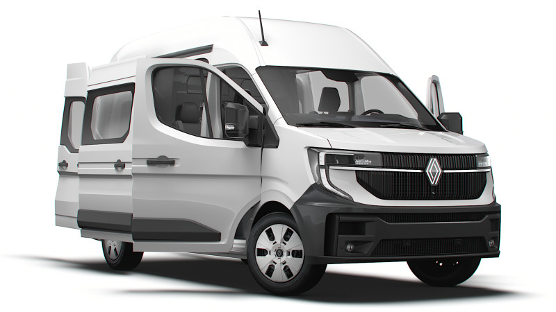 Renault Master L2H3 CrewCab Van HQ Interior 2024 3D 模型 .c4d .max .obj .3ds .fbx .stl .blend 