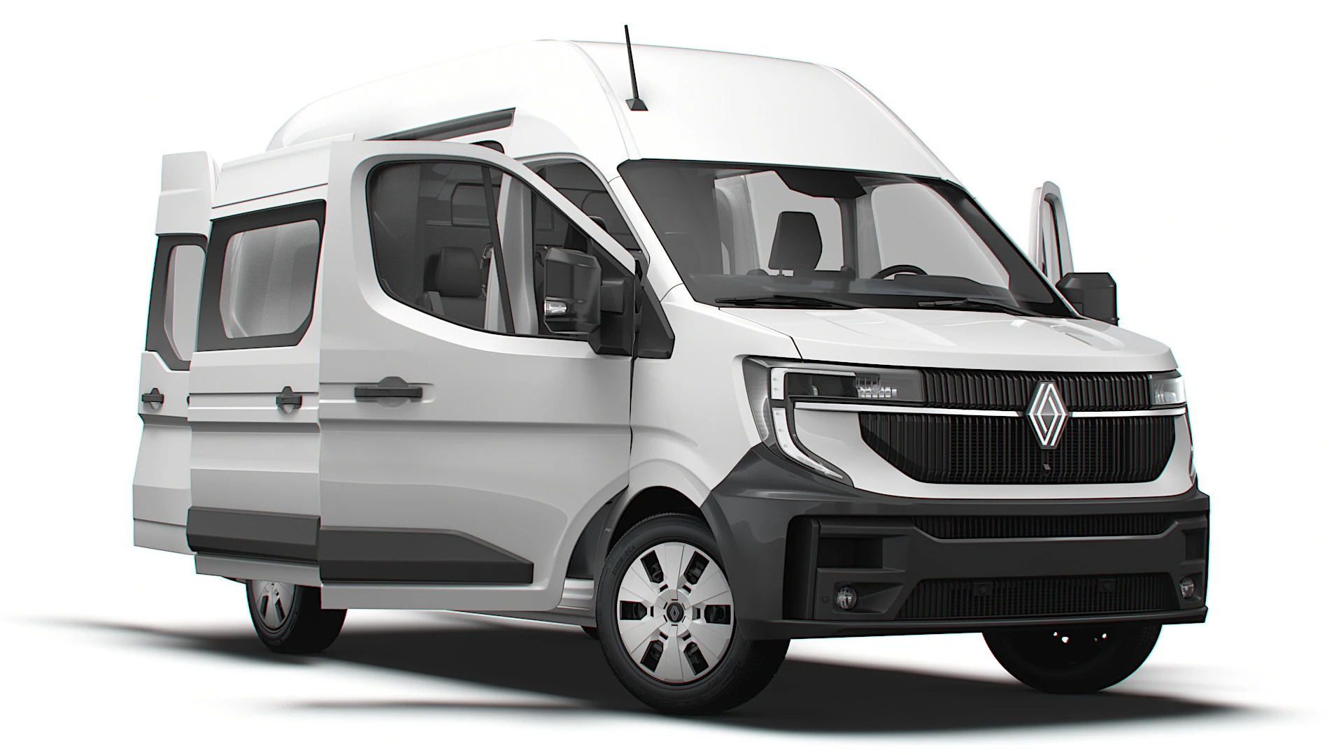 Renault Master L2H3 CrewCab Van HQ Interior 2024 3D Model .c4d .max .obj .3ds .fbx .stl .blend
