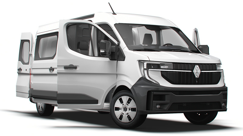 Renault Master L3H2 CrewCab Van HQ Interior 2024 3D Model .c4d .max .obj .3ds .fbx .stl .blend 