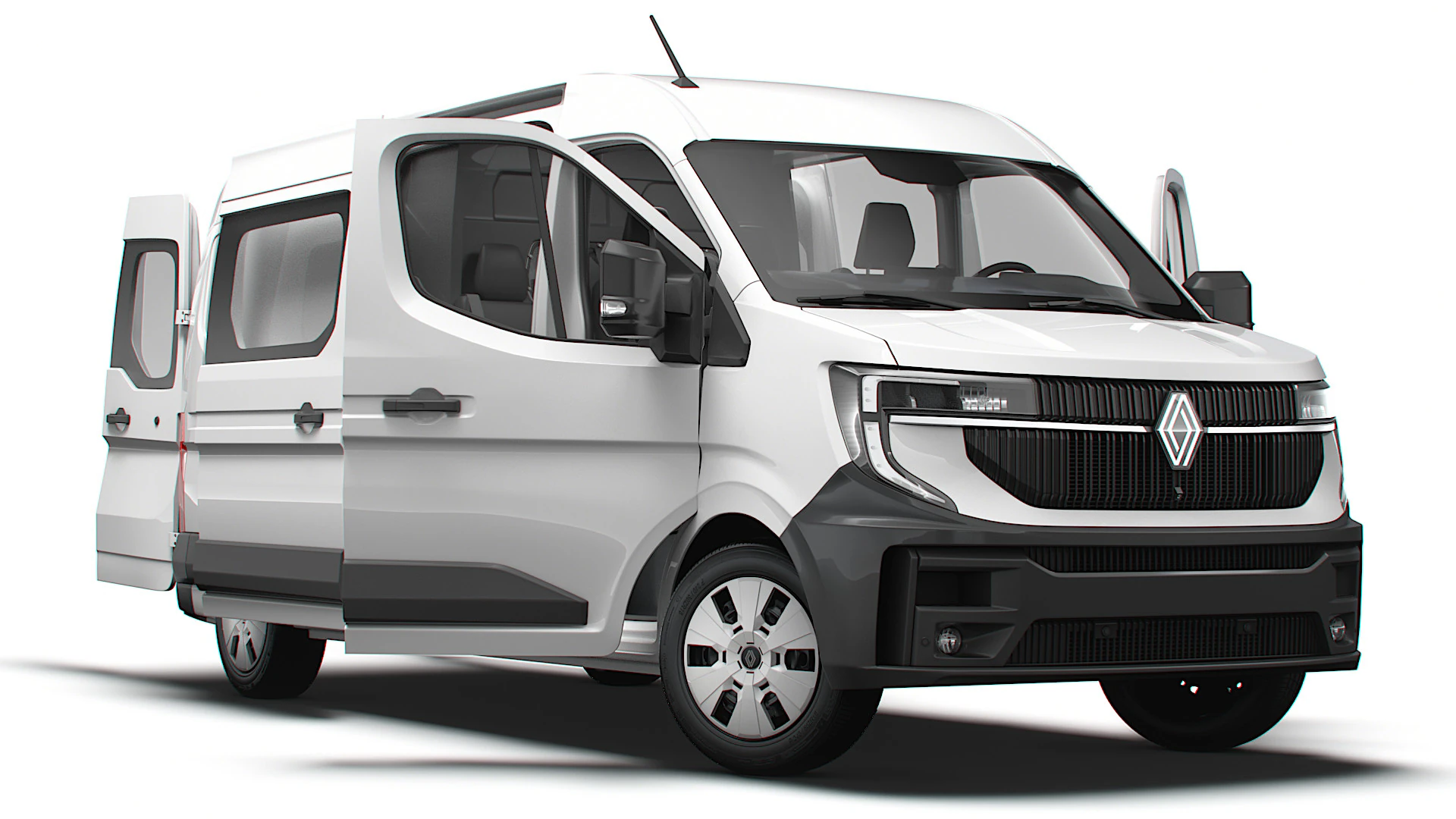 Renault Master L3H2 CrewCab Van HQ Interior 2024 3D Model .c4d .max .obj .3ds .fbx .stl .blend 
