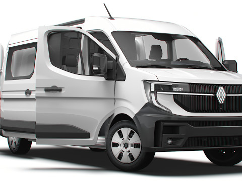 Renault Master L3H2 CrewCab Van HQ Interior 2024 3Dモデル
