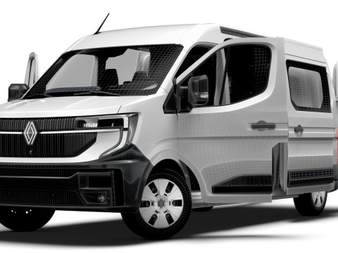 Renault Master L3H2 CrewCab Van HQ Interior 2024 3D Model