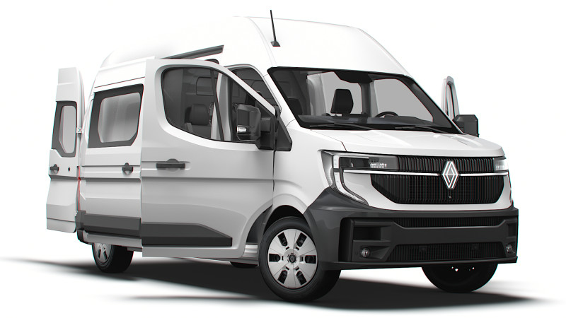 Renault Master L3H3 CrewCab Van HQ Interior 2024 3Dモデル .c4d .max .obj .3ds .fbx .stl .blend 