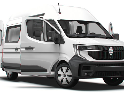 Renault Master L3H3 CrewCab Van HQ Interior 2024 3Dモデル