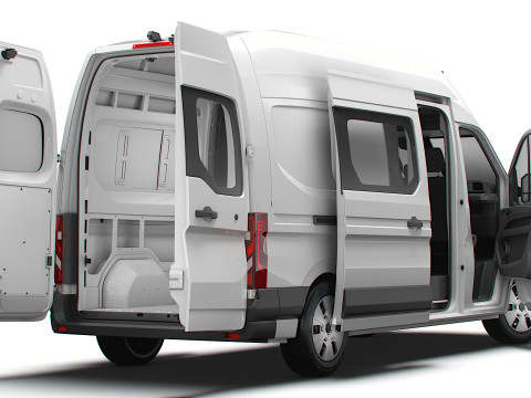 Renault Master L3H3 CrewCab Van HQ Interior 2024 3Dモデル
