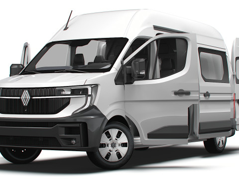 Renault Master L3H3 CrewCab Van HQ Interior 2024 3Dモデル