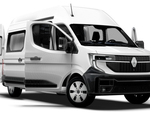 Renault Master L3H3 CrewCab Van HQ Interior 2024 3Dモデル