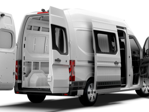 Renault Master L3H3 CrewCab Van HQ Interior 2024 3Dモデル