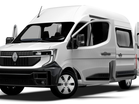 Renault Master L3H3 CrewCab Van HQ Interior 2024 3Dモデル