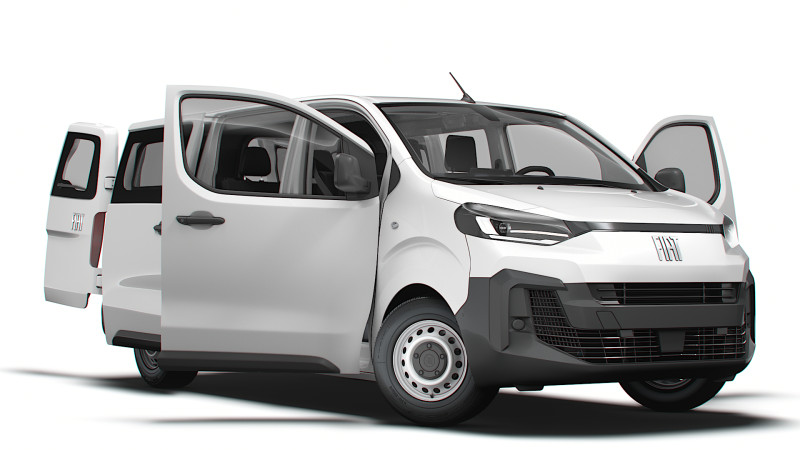 Fiat e Scudo CombiVan L3 HQ Interior 2024 3D Model .c4d .max .obj .3ds .fbx .stl .blend 