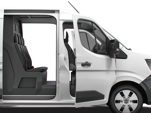 Nissan Interstar L2H2 CrewCab Van Interior central 2024 Modelo 3D