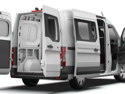 Nissan Interstar L2H2 CrewCab Van Interior central 2024 Modelo 3D