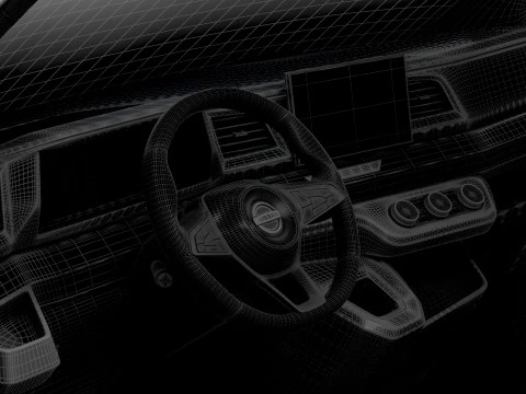 Nissan Interstar L2H2 CrewCab Van Interior central 2024 Modelo 3D