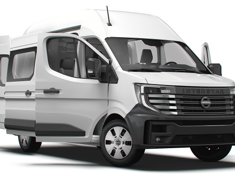 Nissan Interstar L2H3 CrewCab Van HQ Interior 2024 3Dモデル