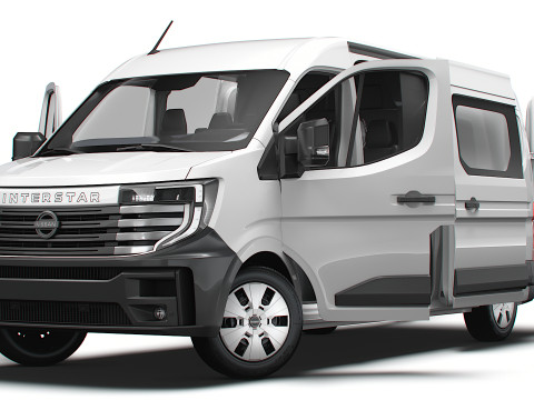 Nissan Interstar L3H2 CrewCab Van HQ Interior 2024 3Dモデル