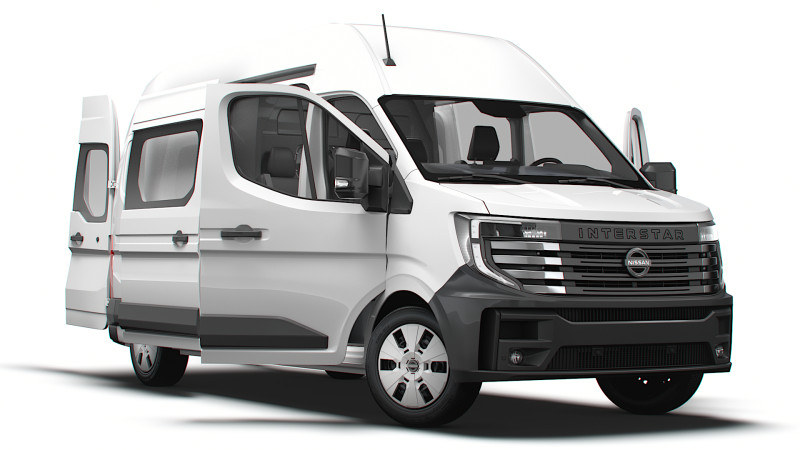 Nissan Interstar L3H3 CrewCab Van HQ Interior 2024 3D Model .c4d .max .obj .3ds .fbx .stl .blend 