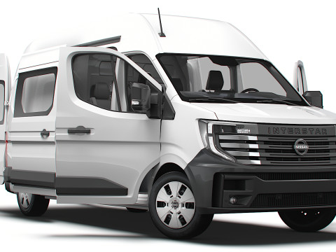 Nissan Interstar L3H3 CrewCab Van HQ Interior 2024 3Dモデル