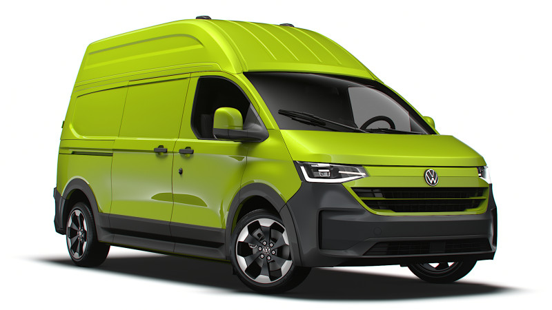 Volkswagen Transporter L2H2 2024 3D Model .c4d .max .obj .3ds .fbx .stl .blend 