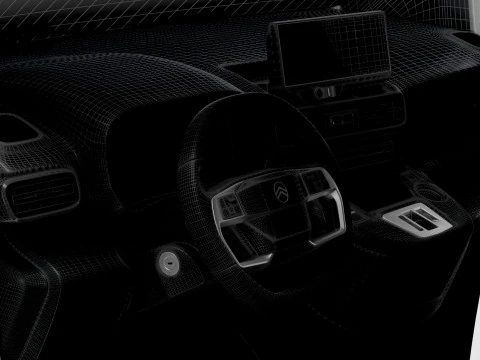 Citroen e Berlingo SWB Van Tailgate HQ Interior 2024 3D Model