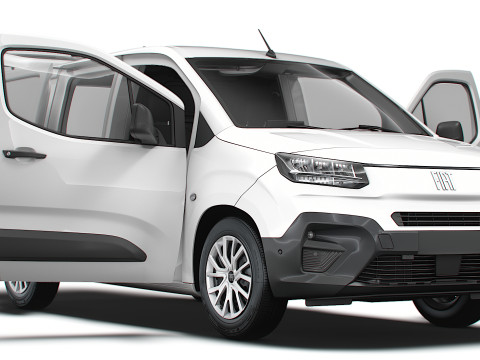 Fiat E Doblo SWB Van Tailgate HQ Interior 2024 3D Model