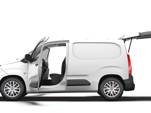 Fiat E Doblo SWB Van Tailgate HQ Interior 2024 3D Модель
