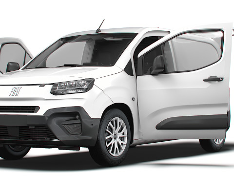Fiat E Doblo SWB Van Tailgate HQ Interior 2024 3D Модель