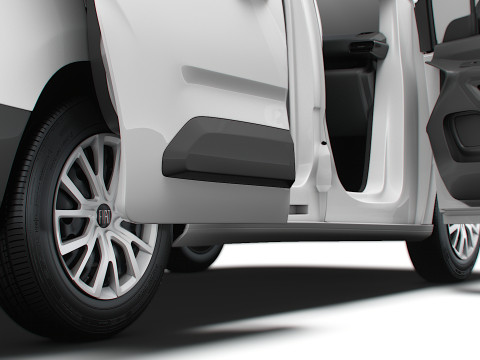 Fiat E Doblo SWB Van Tailgate HQ Interior 2024 3D Модель