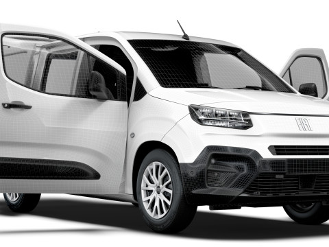 Fiat E Doblo SWB Van Tailgate HQ Interior 2024 3D Модель