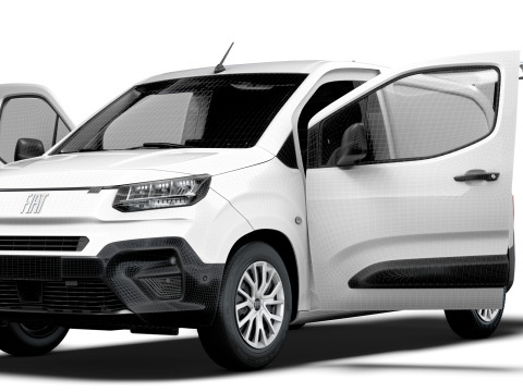 Fiat E Doblo SWB Van Tailgate HQ Interior 2024 3D Модель
