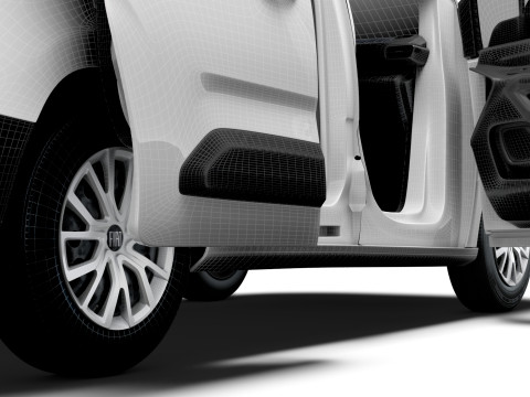 Fiat E Doblo SWB Van Tailgate HQ Interior 2024 3D Модель
