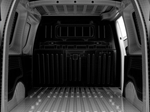 Fiat E Doblo SWB Van Tailgate HQ Interior 2024 3D Model