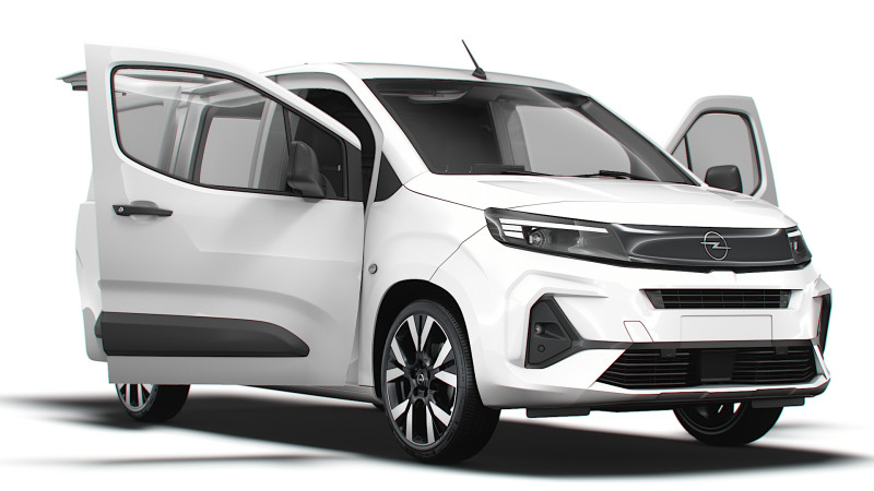 Opel Combo e SWB Van Tailgate HQ Interior 2024 Modello 3D .c4d .max .obj .3ds .fbx .stl .blend
