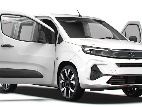 Opel Combo e SWB Van Tailgate HQ Interior 2024 3D Model
