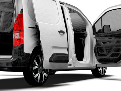 Opel Combo e SWB Van Tailgate HQ Interior 2024 3D Model