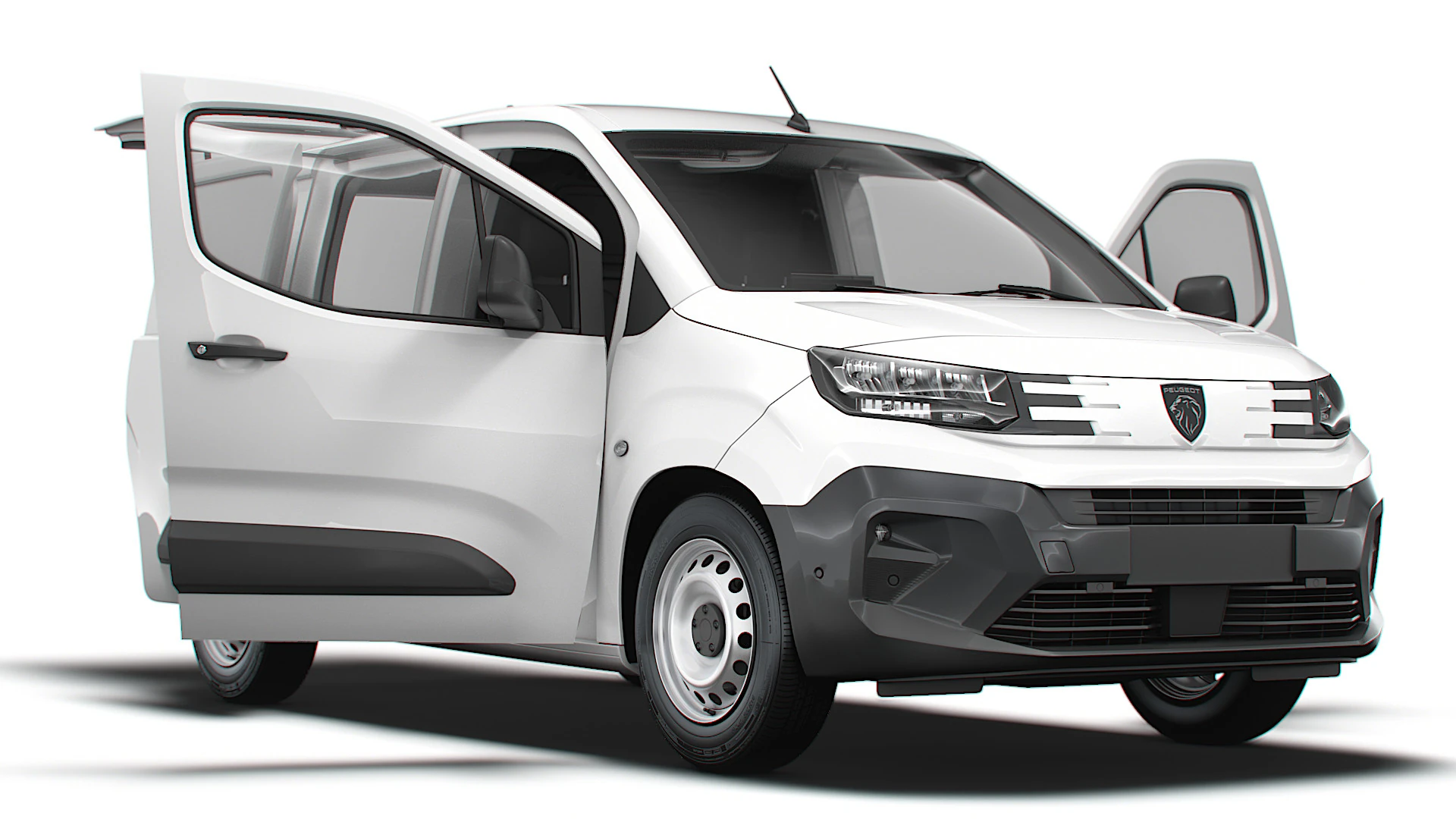 Peugeot e Partner SWB Van Tailgate HQ Interior 2024 3D Model .c4d .max .obj .3ds .fbx .stl .blend 