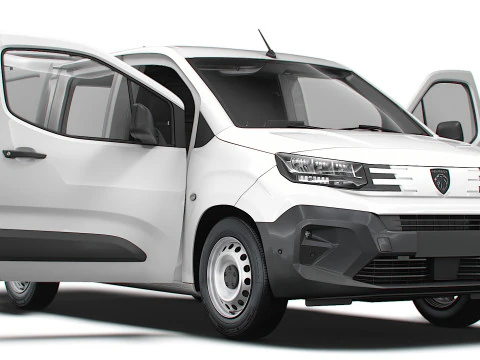 Peugeot e Partner SWB Van Porta traseira HQ Interior 2024 Modelo 3D