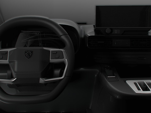 Peugeot e Partner SWB Van Tailgate HQ Interior 2024 3D Model