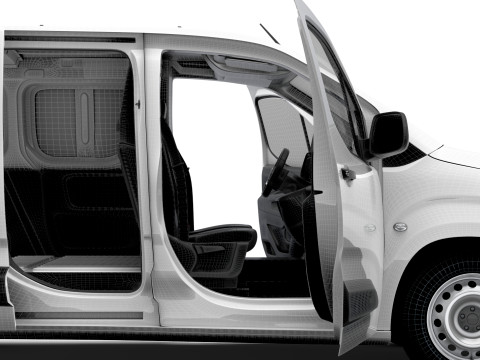 Peugeot e Partner SWB Van Tailgate HQ Interior 2024 3D Model