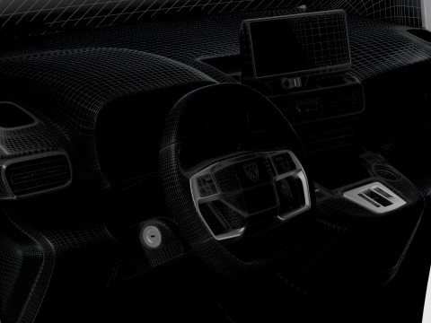 Peugeot e Partner SWB Van Tailgate HQ Interior 2024 3D Model