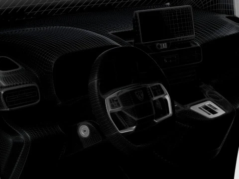 Peugeot e Partner SWB Van Tailgate HQ Interior 2024 3D Model