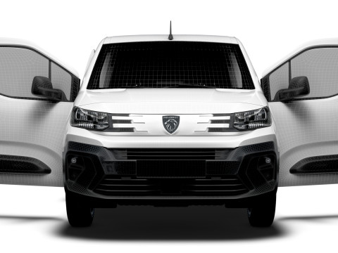 Peugeot e Partner SWB Van Tailgate HQ Interior 2024 3D Model