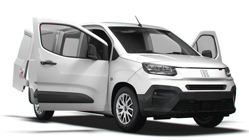 Fiat E Doblo LWB Van HQ Interior 2024 Modello 3D .c4d .max .obj .3ds .fbx .stl .blend