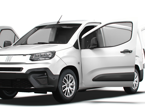 Fiat E Doblo LWB Van HQ Interior 2024 Modello 3D