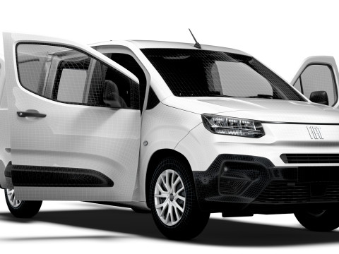 Fiat E Doblo LWB Van HQ Interior 2024 Modello 3D
