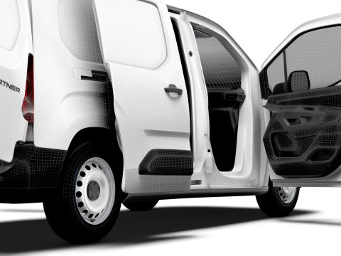 Peugeot e Partner LWB Van HQ Interior 2024 Modelo 3D