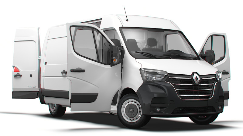 Renault Master Van L1H2 HQInterior 2023 3D 模型 .c4d .max .obj .3ds .fbx .stl .blend 